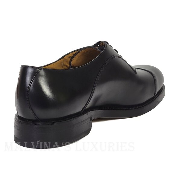 GUCCI SHOES MENS BLACK LEATHER INTERLOCKING G LOGO DERBY OXFORD sz 9 US 9.5 - Picture 7 of 15